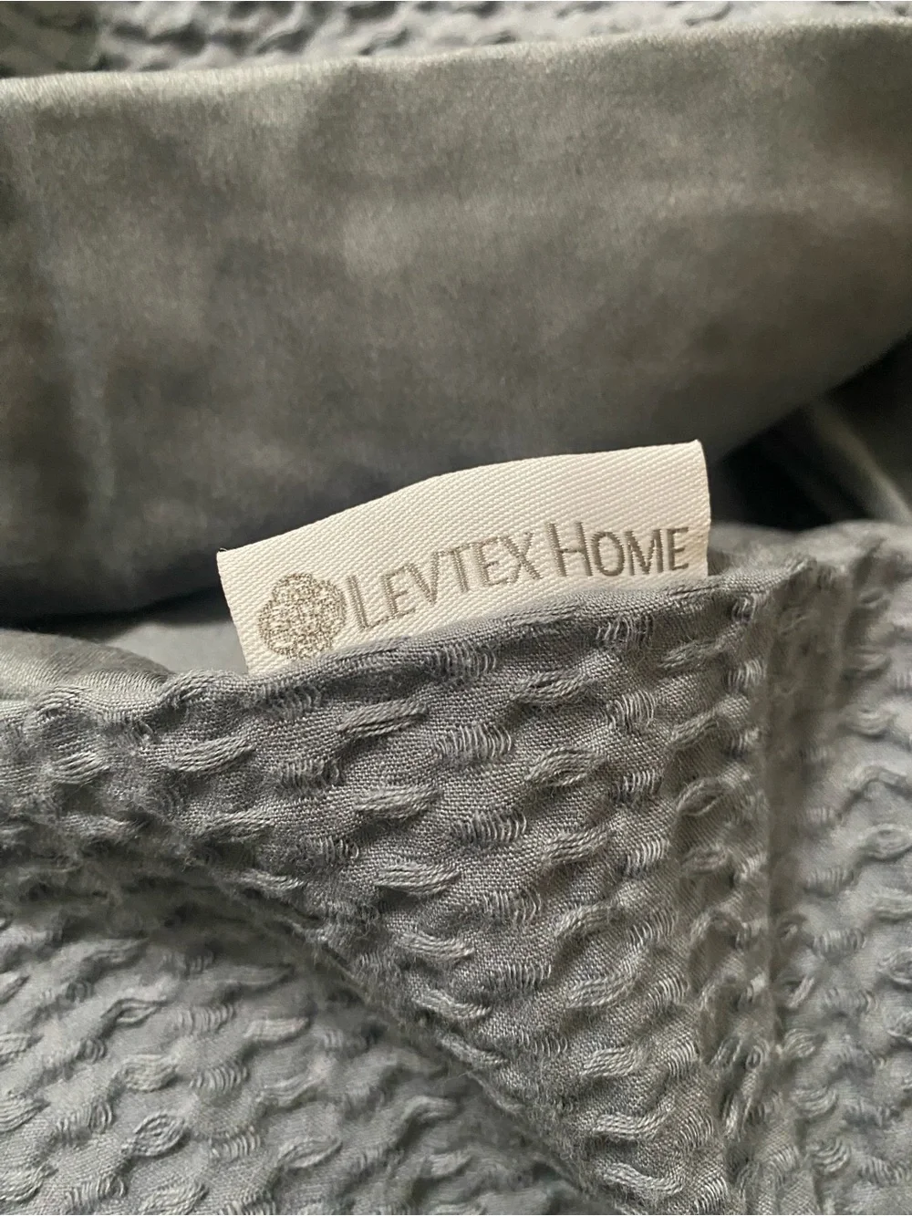 Levtex Home charcoal  Waffle Duvet Cover Set 3 piece